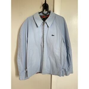 Mens Vintage VTG Alligator Bomber Jacket Coat Size 40R Large Blue Zip